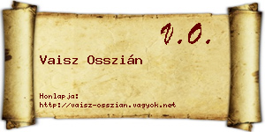 Vaisz Osszián névjegykártya